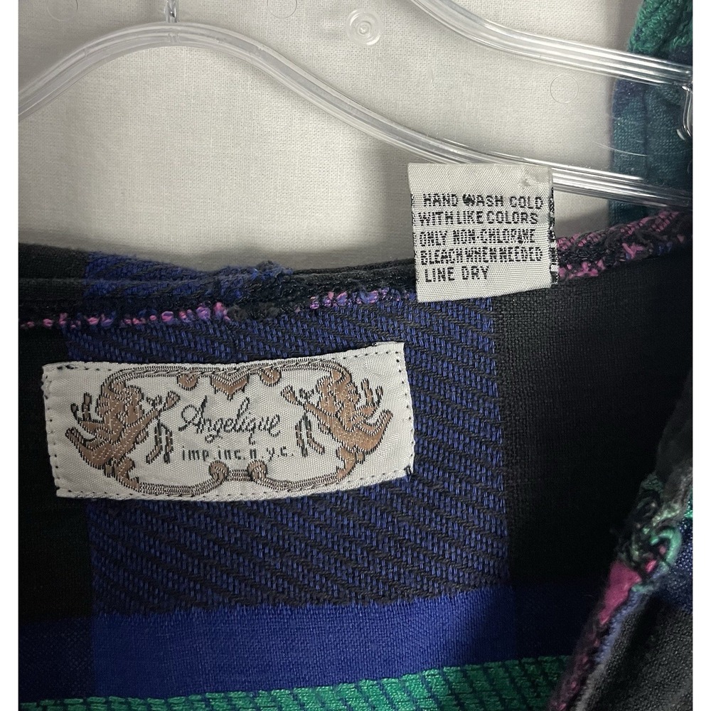 Vintage 90s Angelique Imports Patchwork Hoodie Pullover 100% Cotton Free Size - Picture 4 of 9